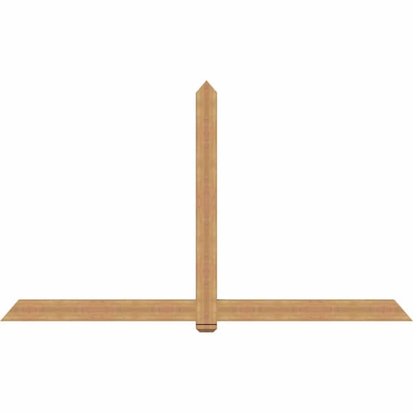 Ekena Millwork Eugene Smooth Timber Gable Bracket, Western Red Cedar, 108"W x 63"H x 3 1/2"D x 5 1/2"F, 14/12 Pitch GBW108X63X0406EUG00SWR - main